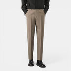 Men’s Solid Casual Straight-Leg Trousers