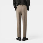 Men’s Solid Casual Straight-Leg Trousers