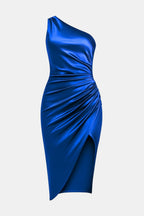 Lina | Elegante midi-jurk met één schouder en split