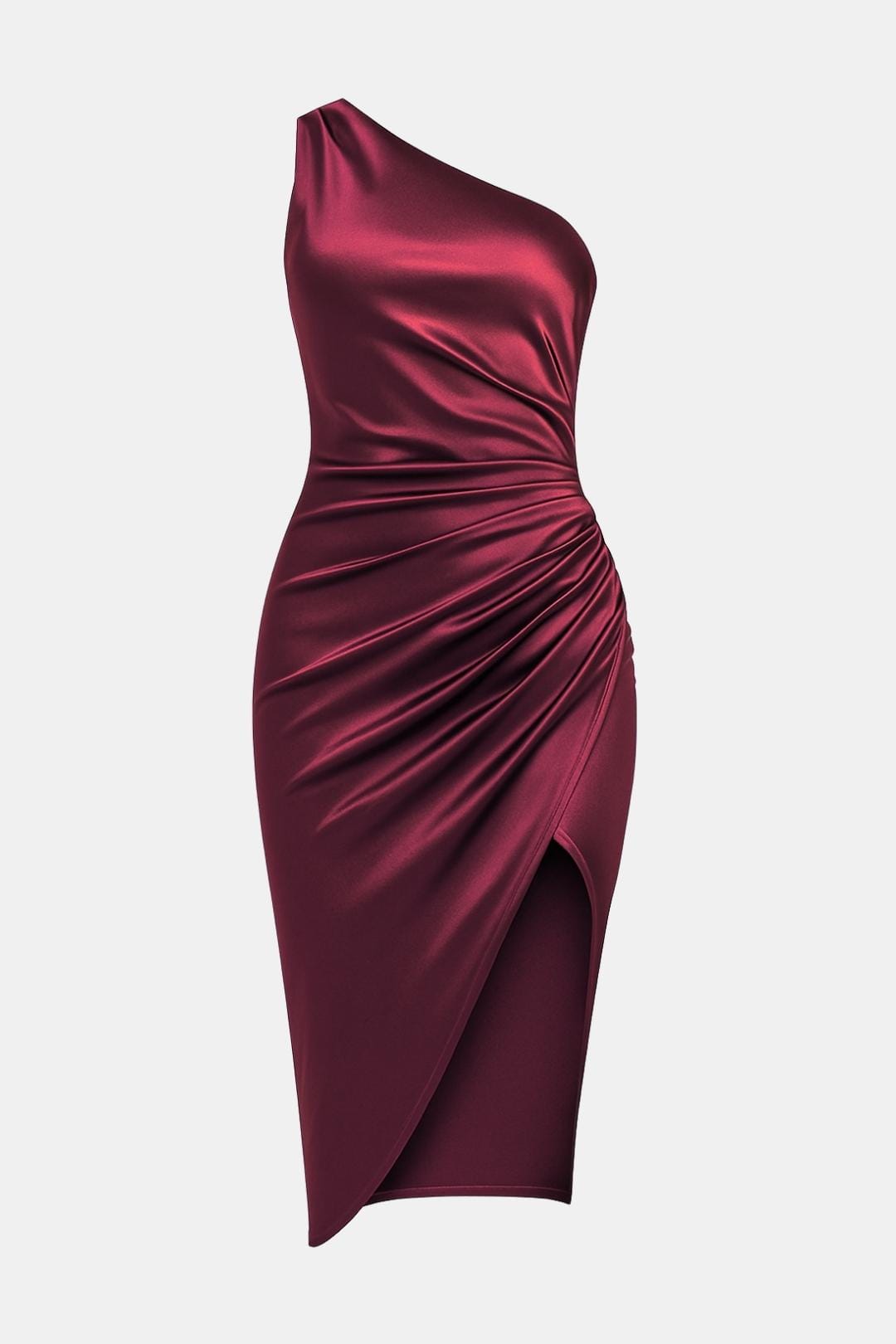 Lina | Elegante midi-jurk met één schouder en split