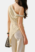 Lysandra | Stijlvol one shoulder top dames luxe minimalistisch