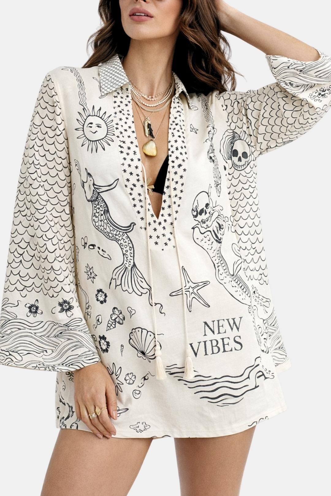 Maeve | Chic blouse dames top print vakantie