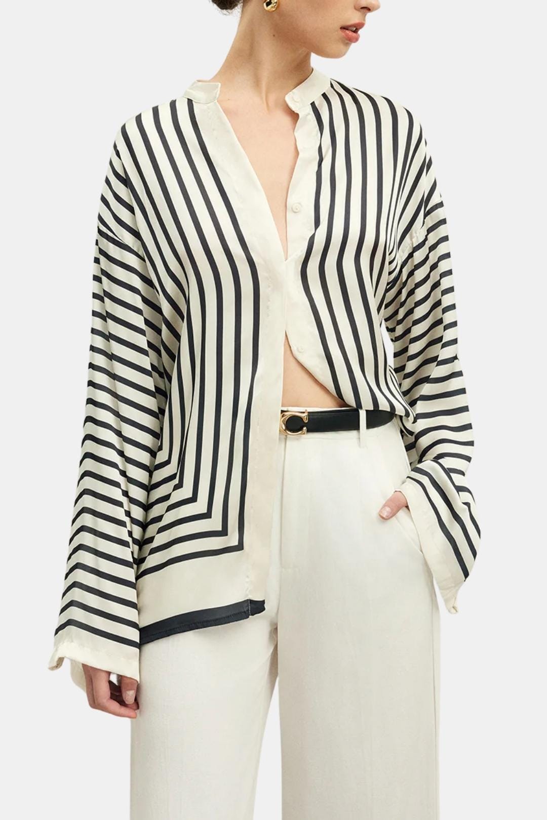 Navira | Luchtige blouse voor dames, gestreepte oversized top