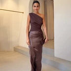 Beatrice | Eén schouder maxi jurk elegant avond