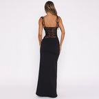 Felicia | Lange jurk kanten detail elegant zomers