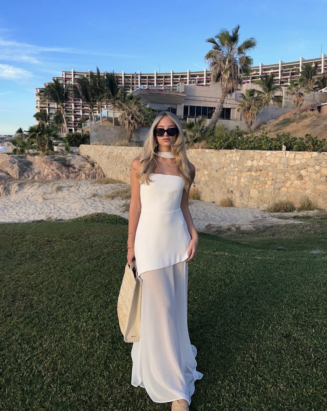 Stella | Strapless asymmetrische maxi jurk mesh elegant