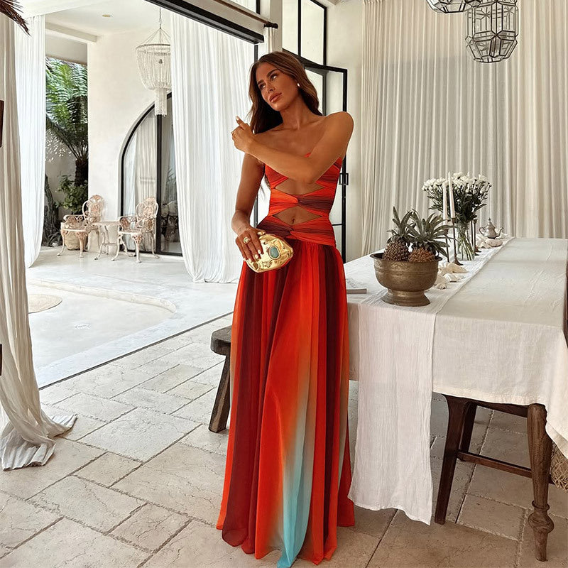 Savannah | Tie-dye maxi jurk kleurovergang elegant