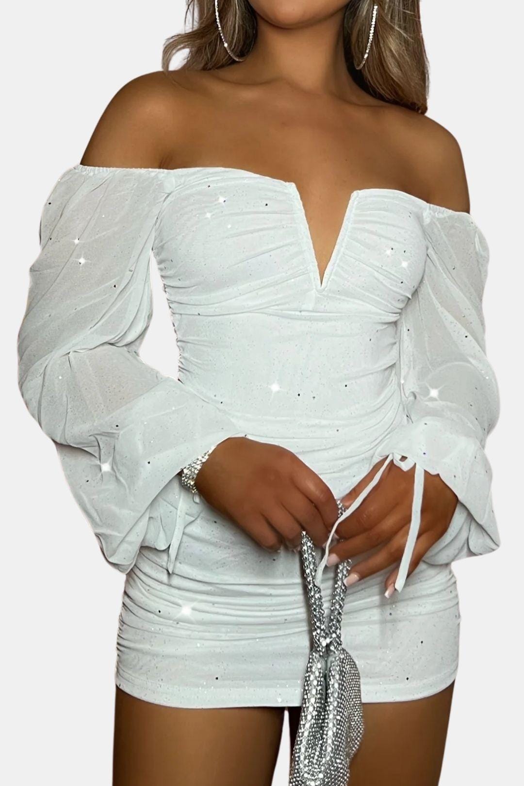 Precille | Sexy mini-glitterjurk, strakke feestlook