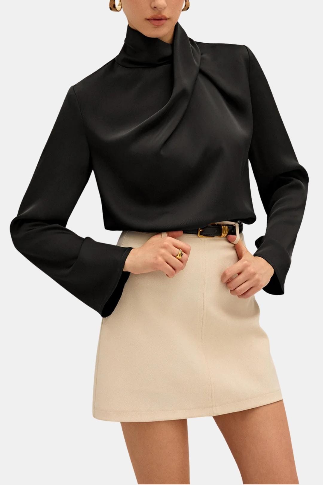 Ravella | Elegant blouse dames top col gedrapeerd