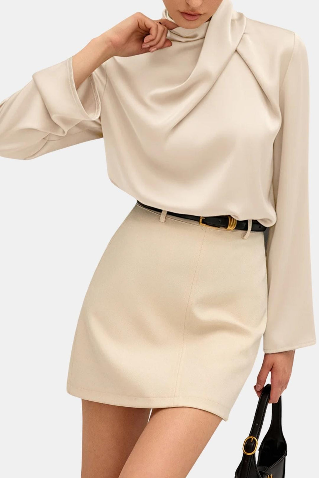 Ravella | Elegant blouse dames top col gedrapeerd
