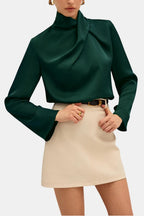 Ravella | Elegant blouse dames top col gedrapeerd