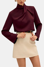 Ravella | Elegant blouse dames top col gedrapeerd