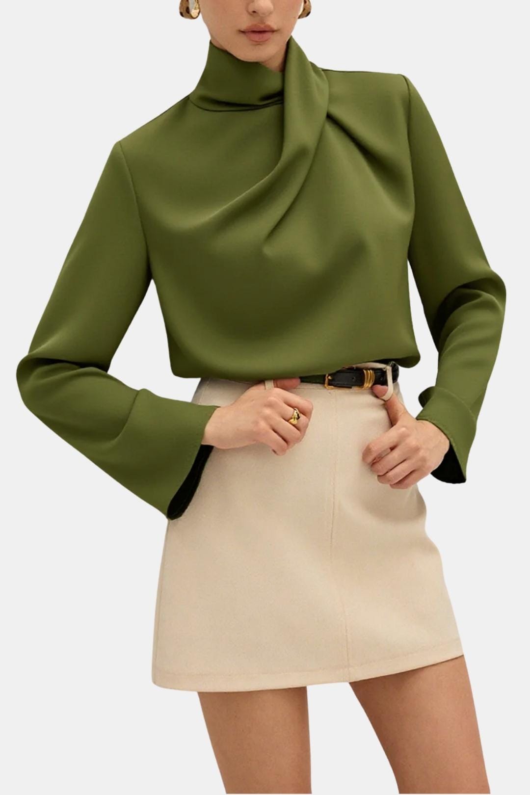 Ravella | Elegant blouse dames top col gedrapeerd