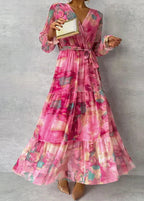 Katie | Elegante bloemen maxi jurk handgemaakt romantisch