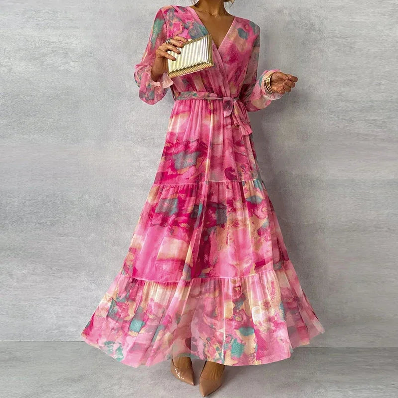 Katie | Elegante bloemen maxi jurk handgemaakt romantisch