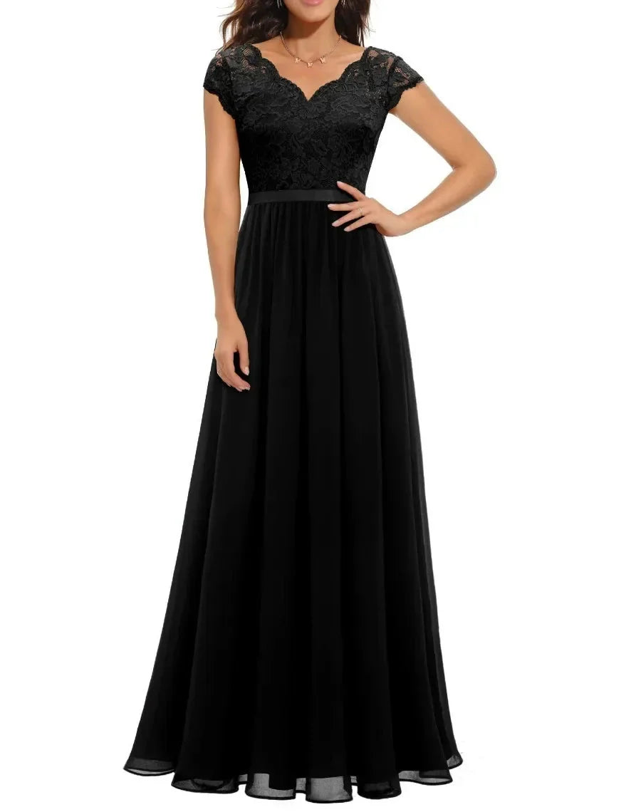 Diane | Elegante kanten maxi jurk bruiloft avond