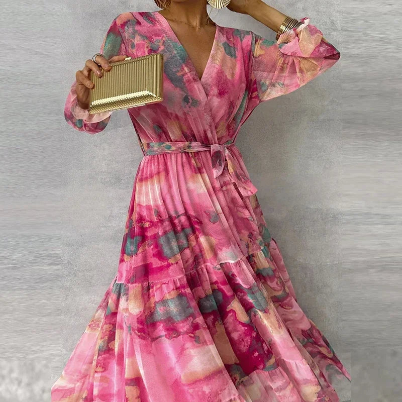 Katie | Elegante bloemen maxi jurk handgemaakt romantisch