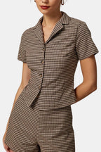 Sariva | Chic blouse dames top print getailleerd