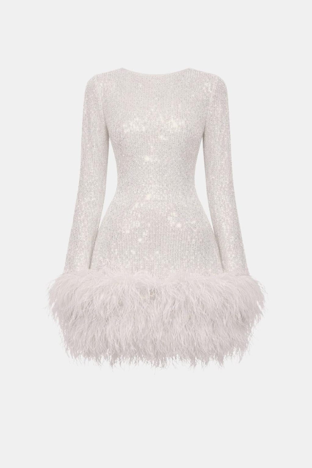 Sasha | Luxe Mini-Feestjurk Met Pailletten en Veren
