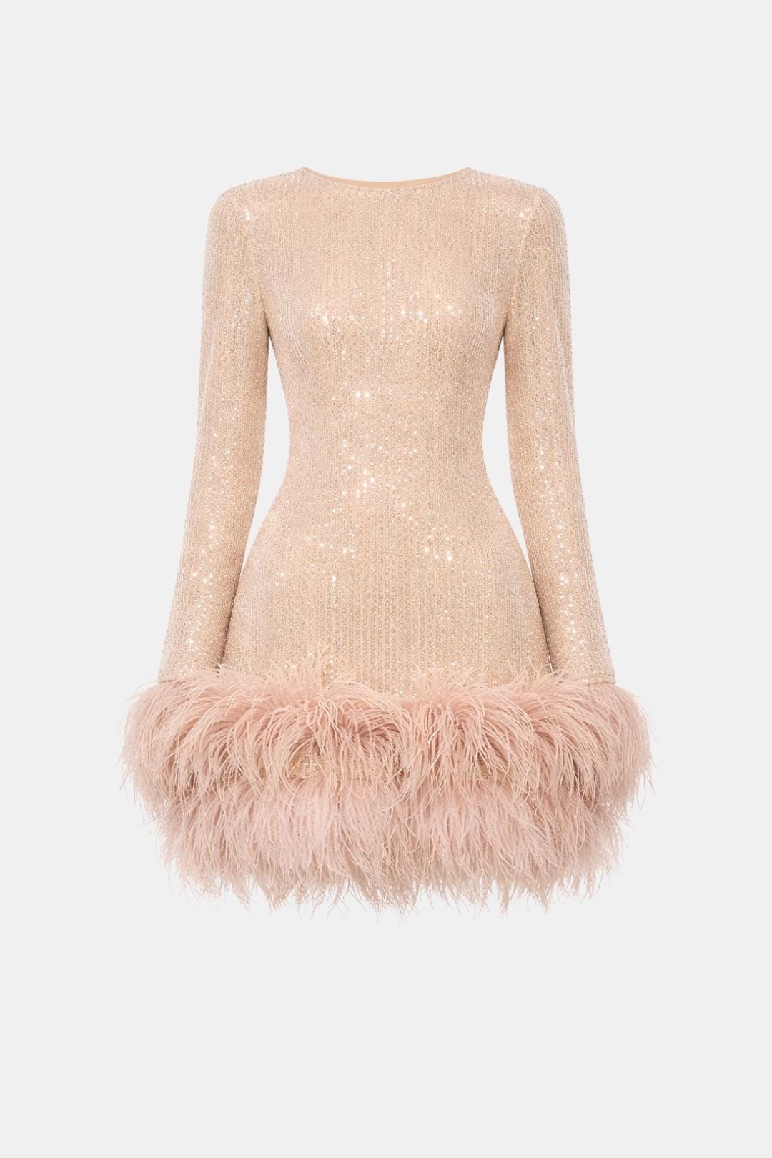 Sasha | Luxe Mini-Feestjurk Met Pailletten en Veren