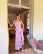 Estelle | Halter maxi jurk geplooid elegant bruiloft