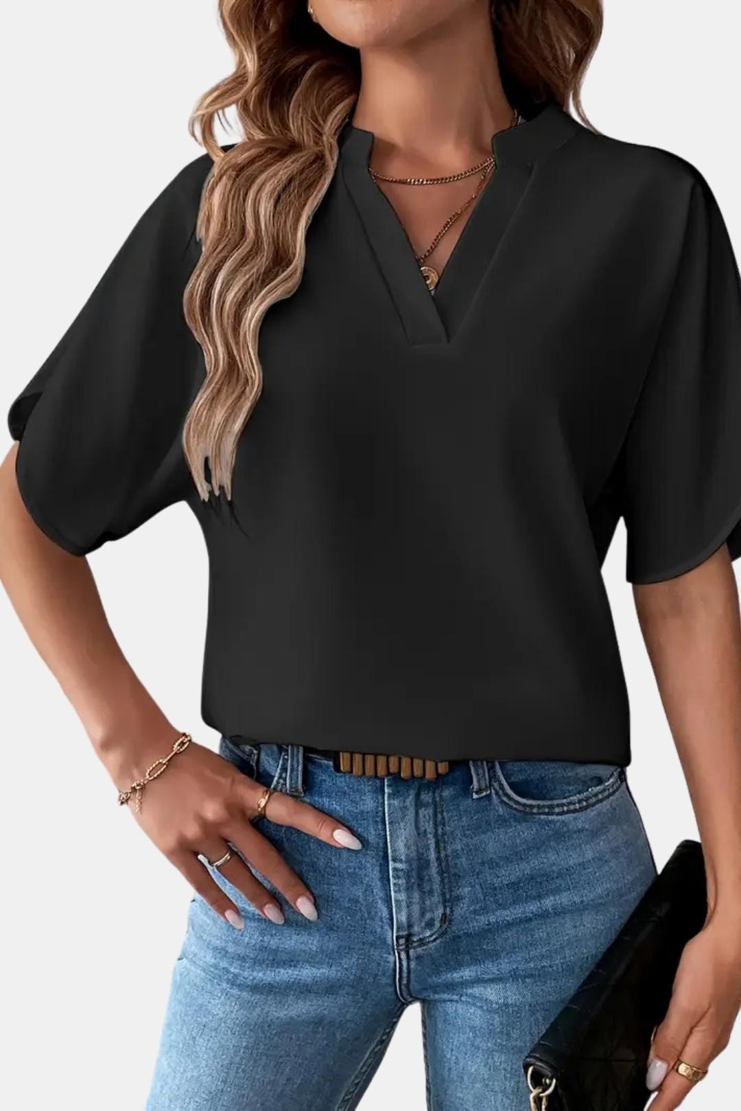 Serenya | Comfortabel blouse dames top v hals casual