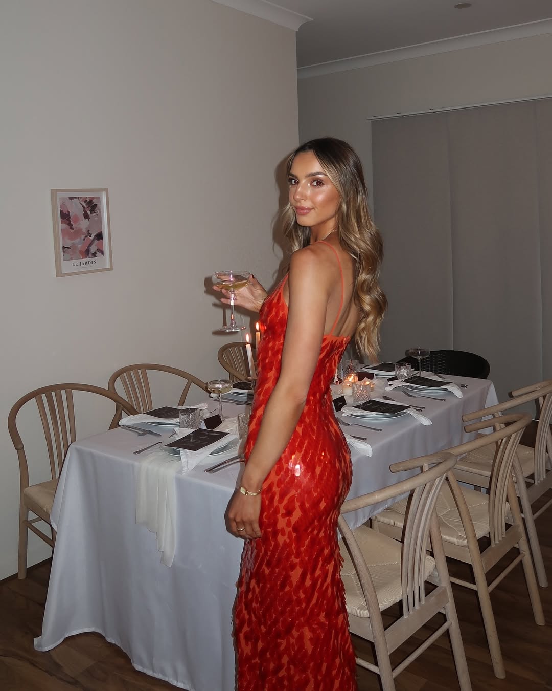 Holly | Pailletten maxi jurk open rug glamour avond