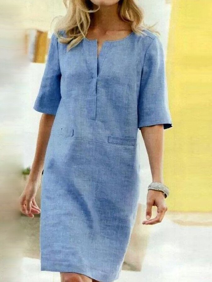 Anaïs | luchtige katoen midi jurk casual dames