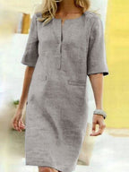 Anaïs | luchtige katoen midi jurk casual dames