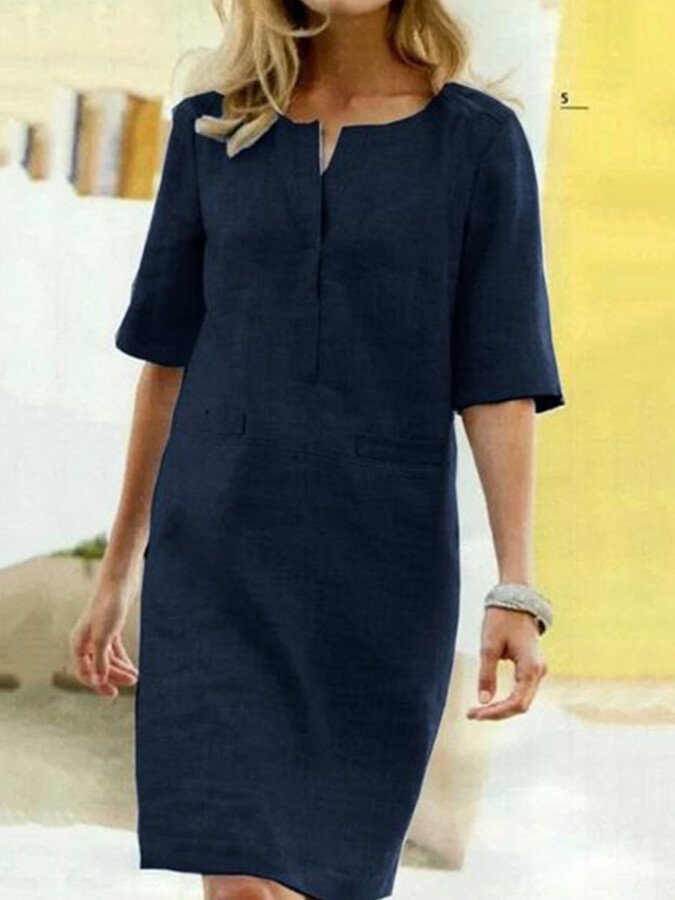 Anaïs | luchtige katoen midi jurk casual dames