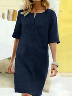 Anaïs | luchtige katoen midi jurk casual dames