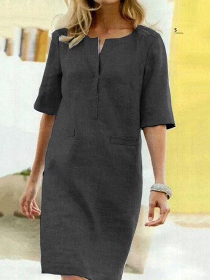 Anaïs | luchtige katoen midi jurk casual dames