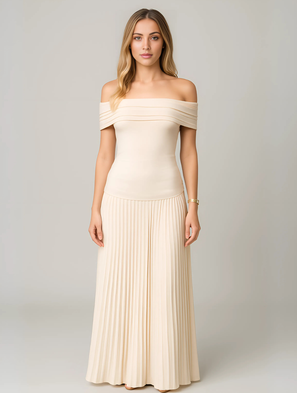 Arden | Plissé maxi jurk elegant bruiloft