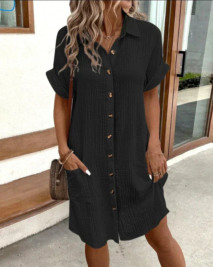 Nala | polo midi jurk casual zomer veelkleurig