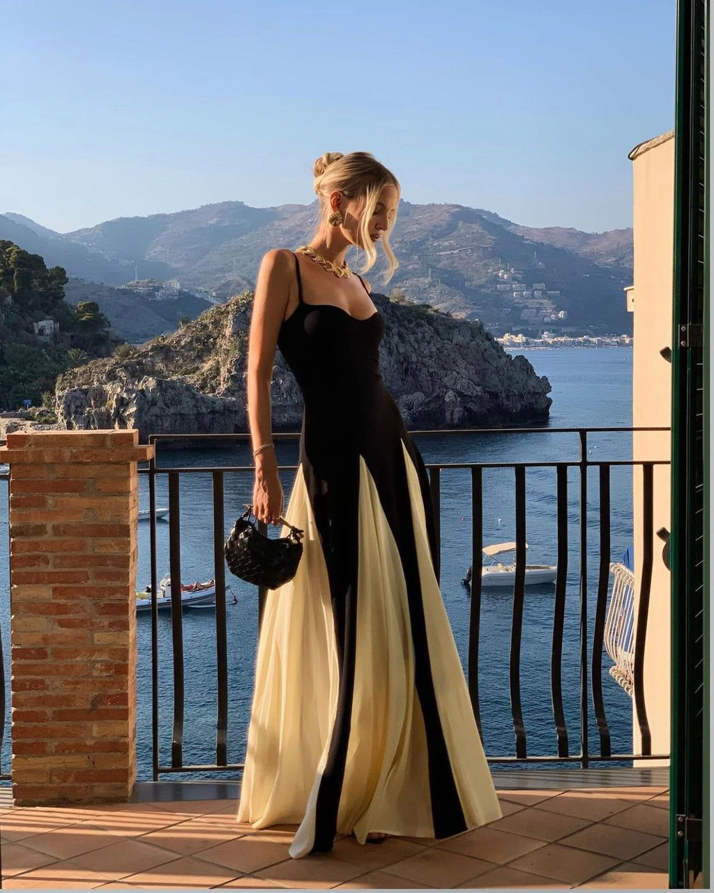 Faye | Kanten maxi jurk paneelsnit elegant bruiloft
