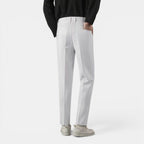 Men’s Solid Casual Straight-Leg Trousers