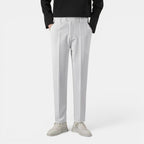Men’s Solid Casual Straight-Leg Trousers