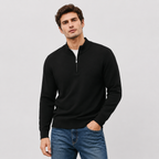 Men’s Business Casual Zip-Up Stand Collar Sweater