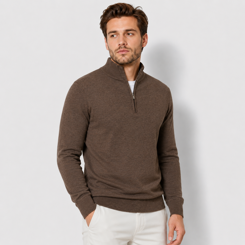 Men’s Sherpa Half-Zip Sweatshirt – Warm Stand Collar Pullover