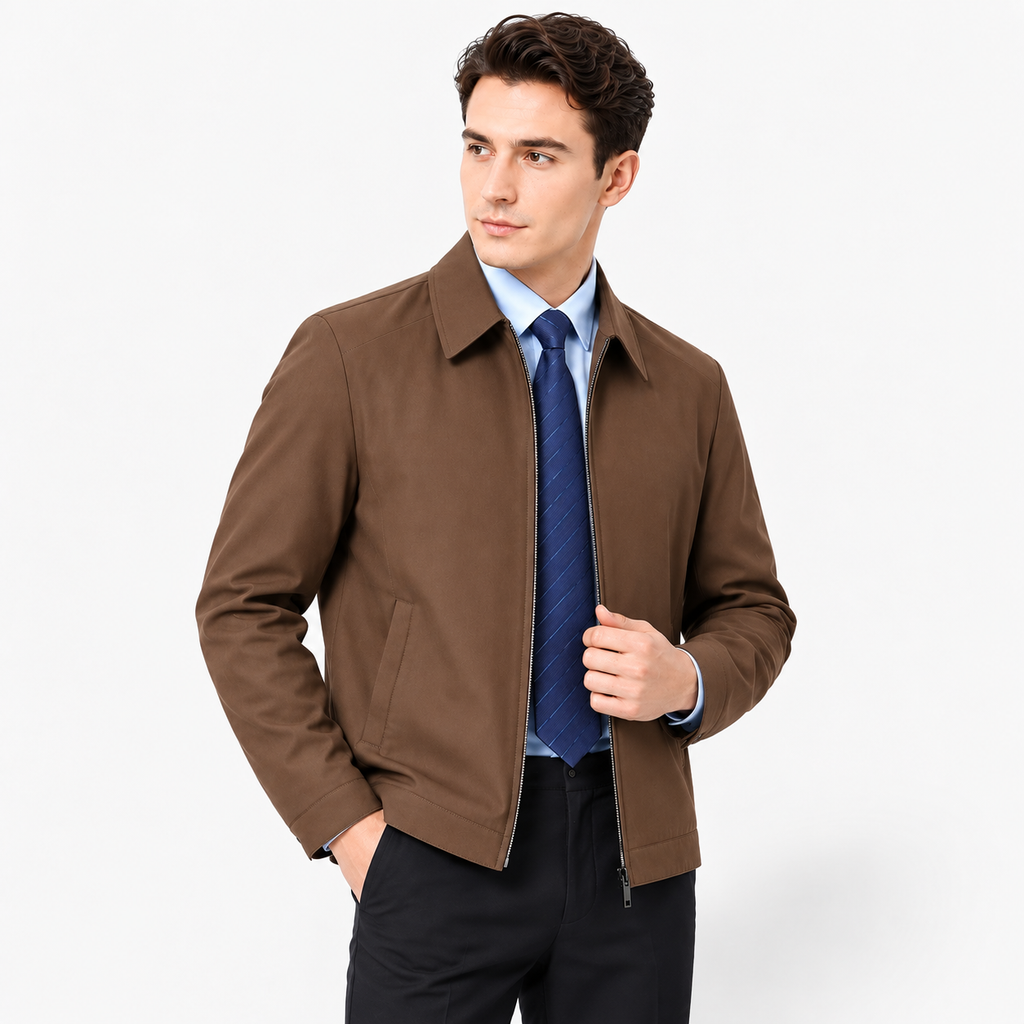 Men's Executive Lapel Zip-Pocket Jacket
