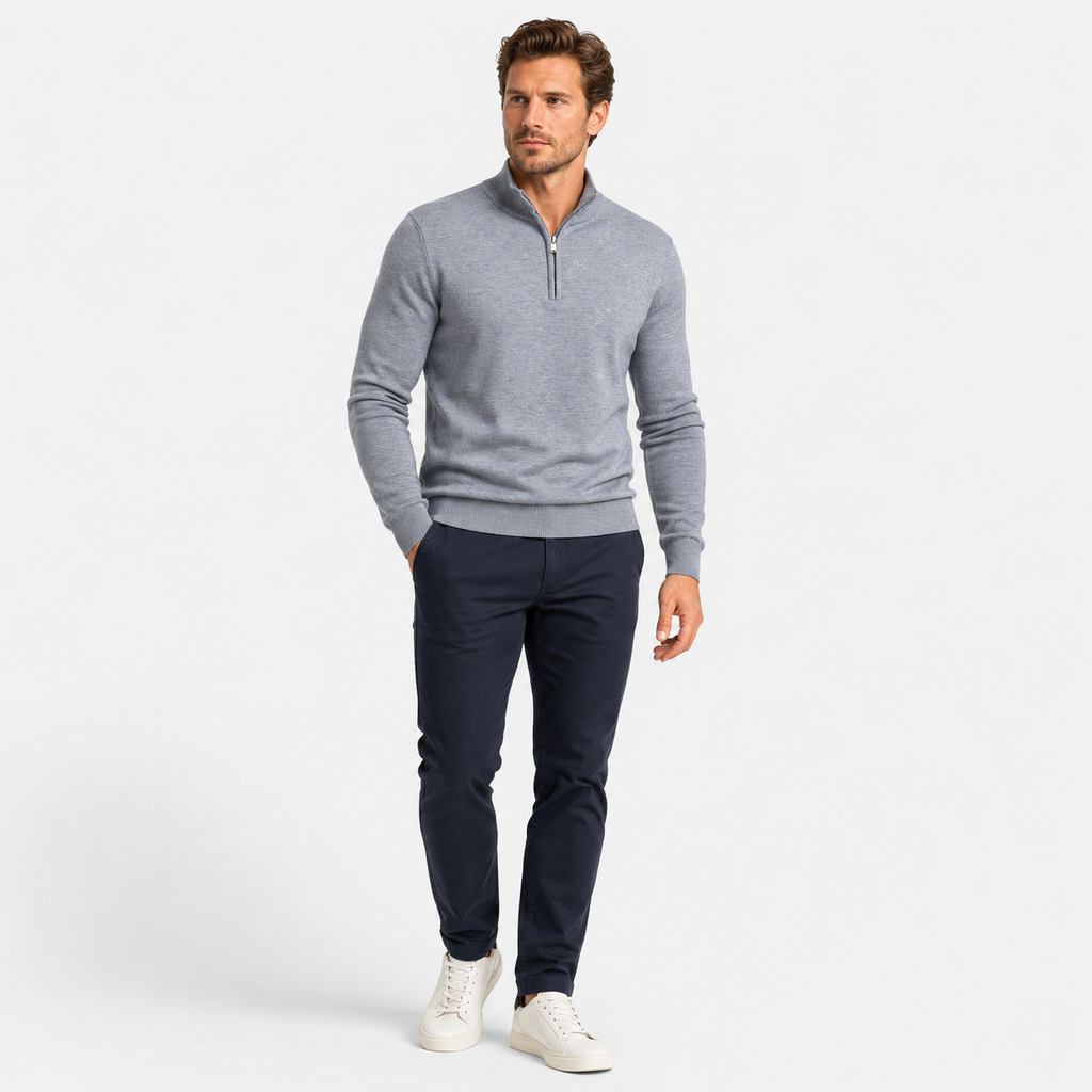 Men’s Sherpa Half-Zip Sweatshirt – Warm Stand Collar Pullover