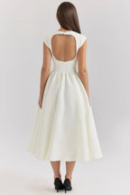 Nora | rugloze midi jurk ruches elegant