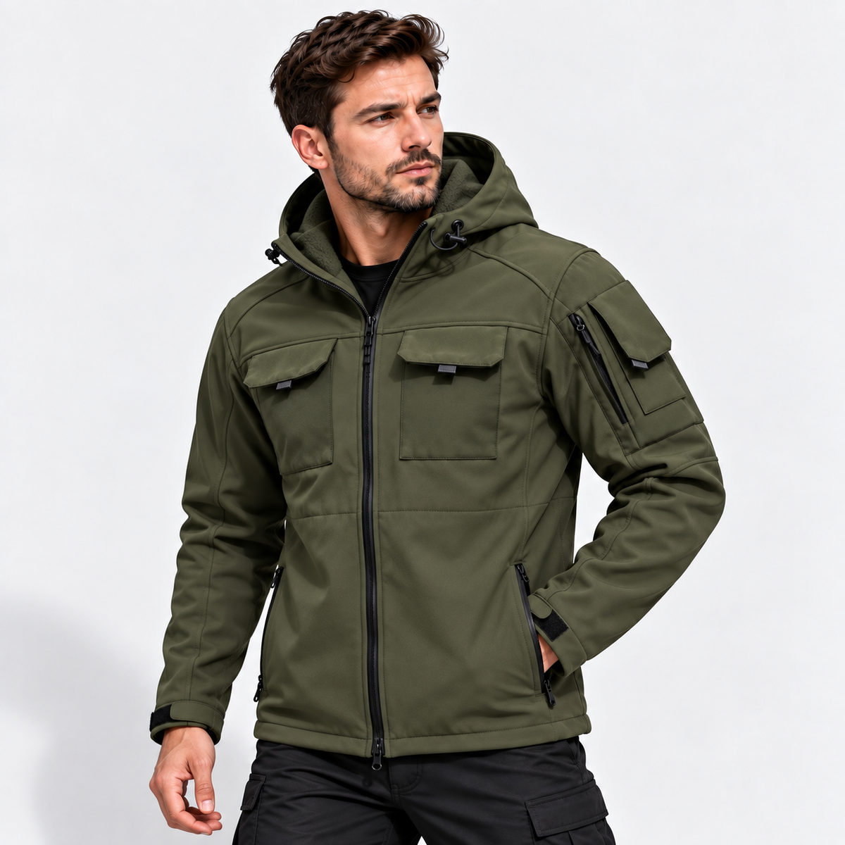 Men’s Hooded Softshell Outdoor Jacket