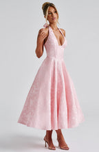 Hailey | Halter midi jurk elegant bruiloft