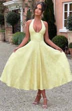 Hailey | Halter midi jurk elegant bruiloft
