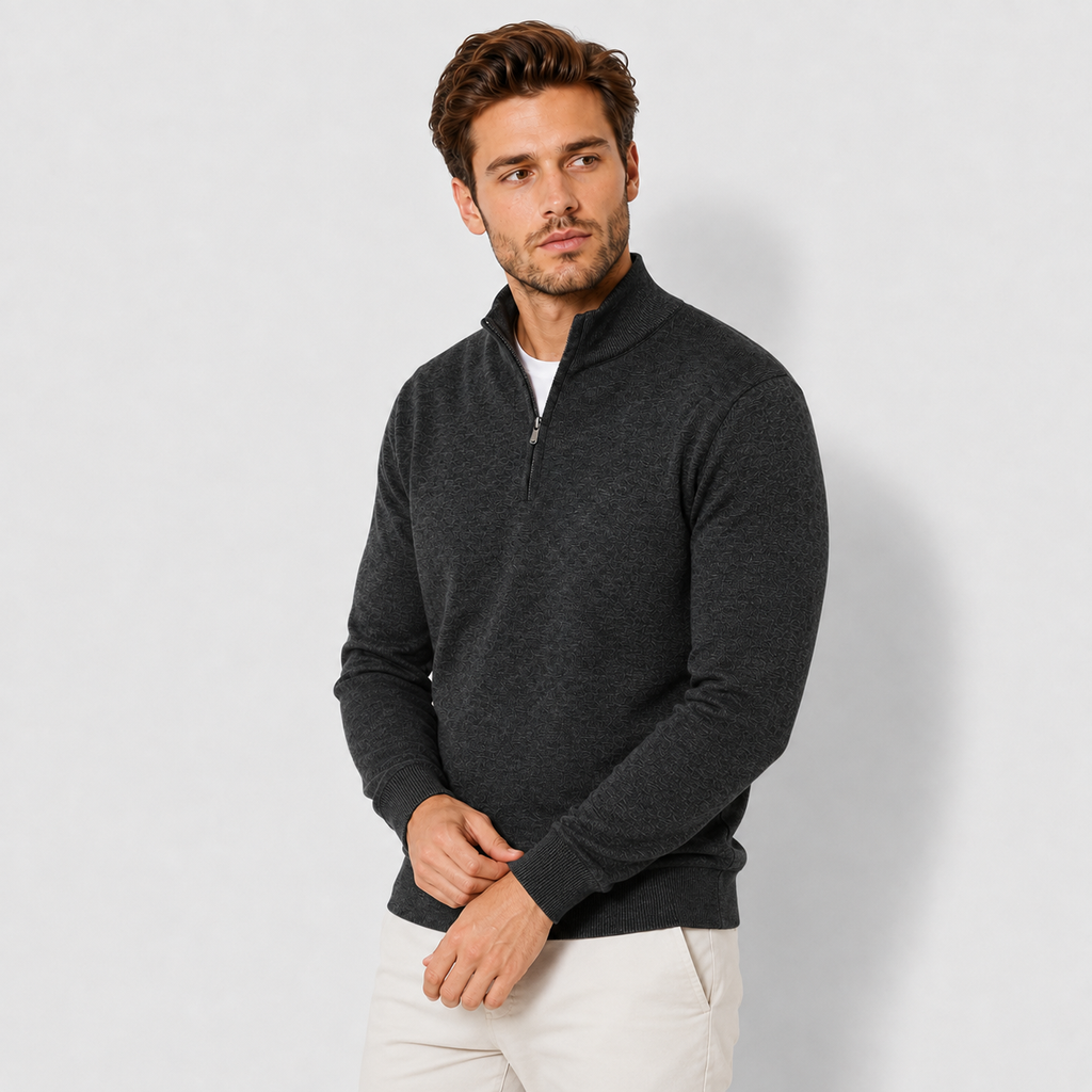 Men’s Sherpa Half-Zip Sweatshirt – Warm Stand Collar Pullover