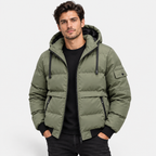 Men’s Winter Hooded Jacket – Removable Hood Casual Loose-Fit Coat