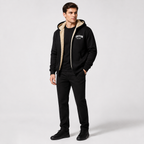 Casual Men's Jacket with Contrasting Hood – Zip Closure and Letter Print