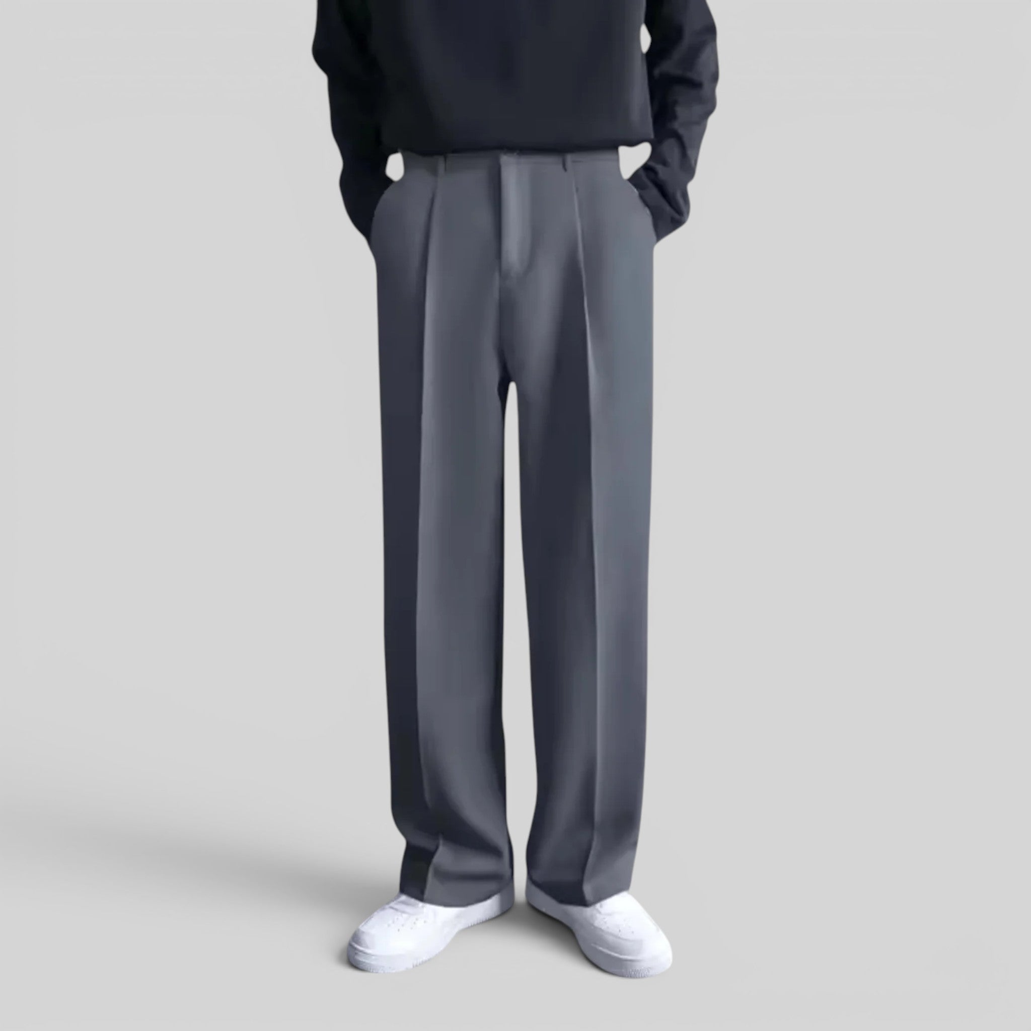 Loose-Fit Men’s Trousers with Straight Legs