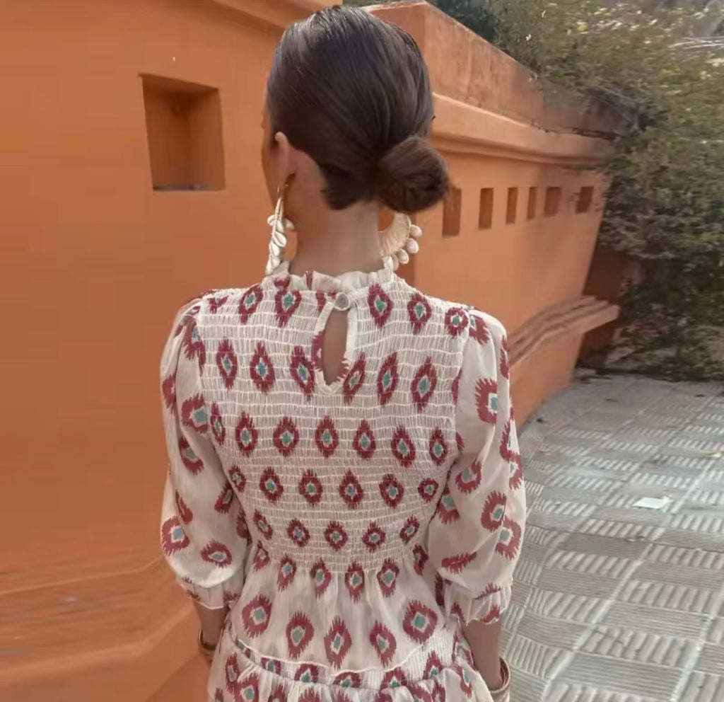 Elara | Vintage a-lijn midi jurk elegant romantisch